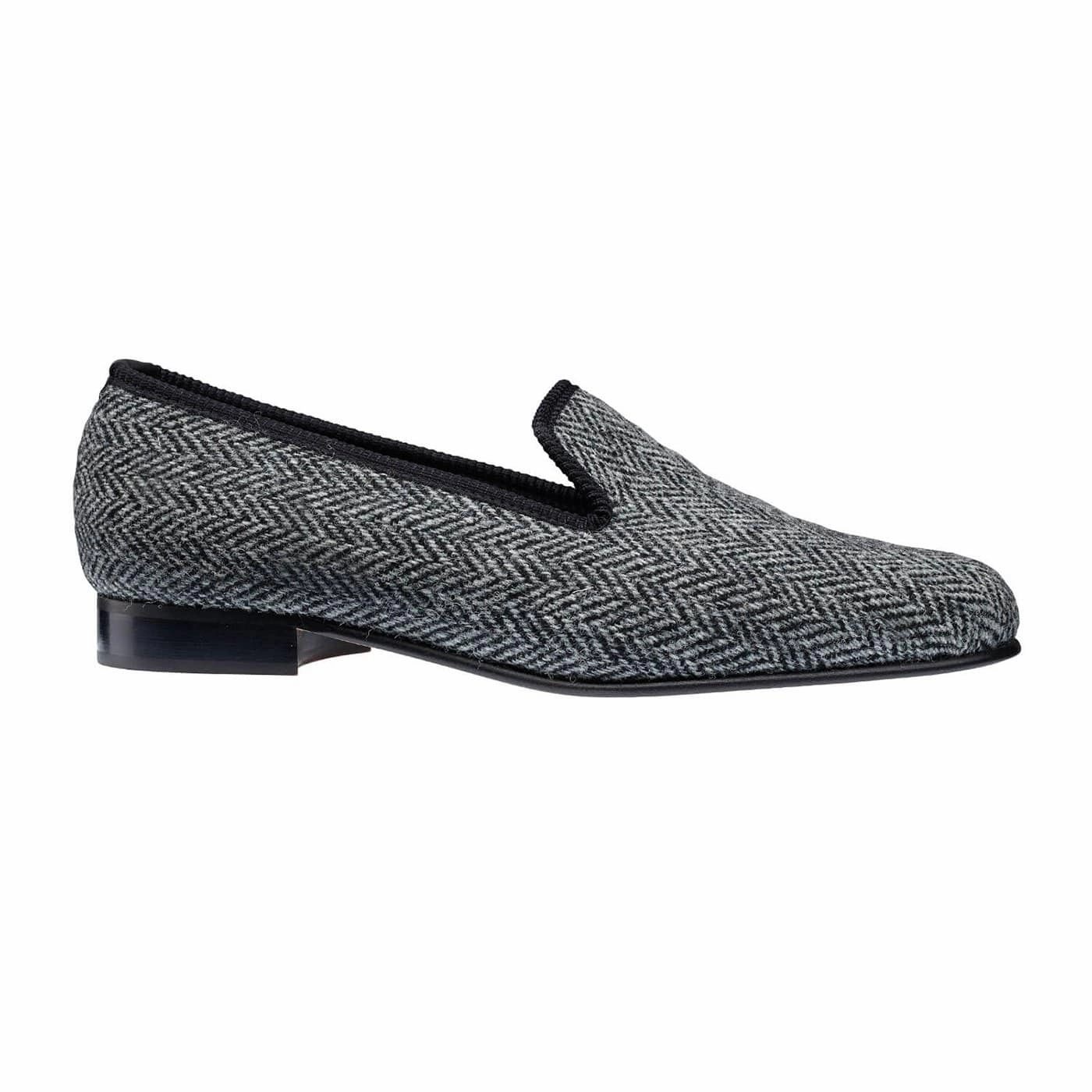 Easygoing Footwear Comfy Glide Plain Albert Grey Harris Tweed