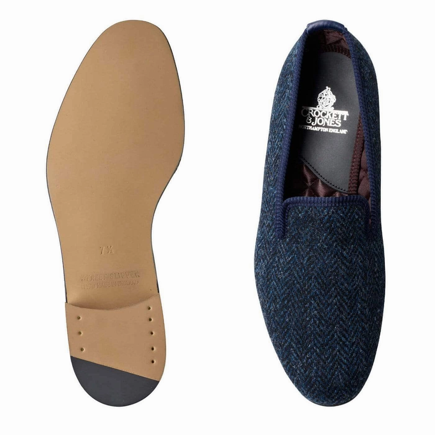 Superior Comfort Plain Albert Navy Harris Tweed