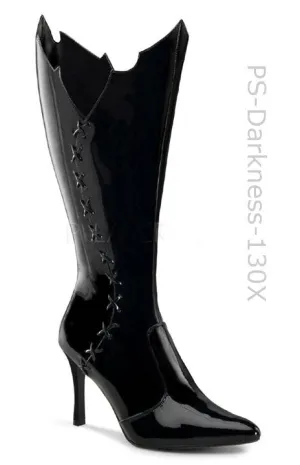 Plus Size Costume Knee Boots with 4-inch Heels DARKNESS-130X