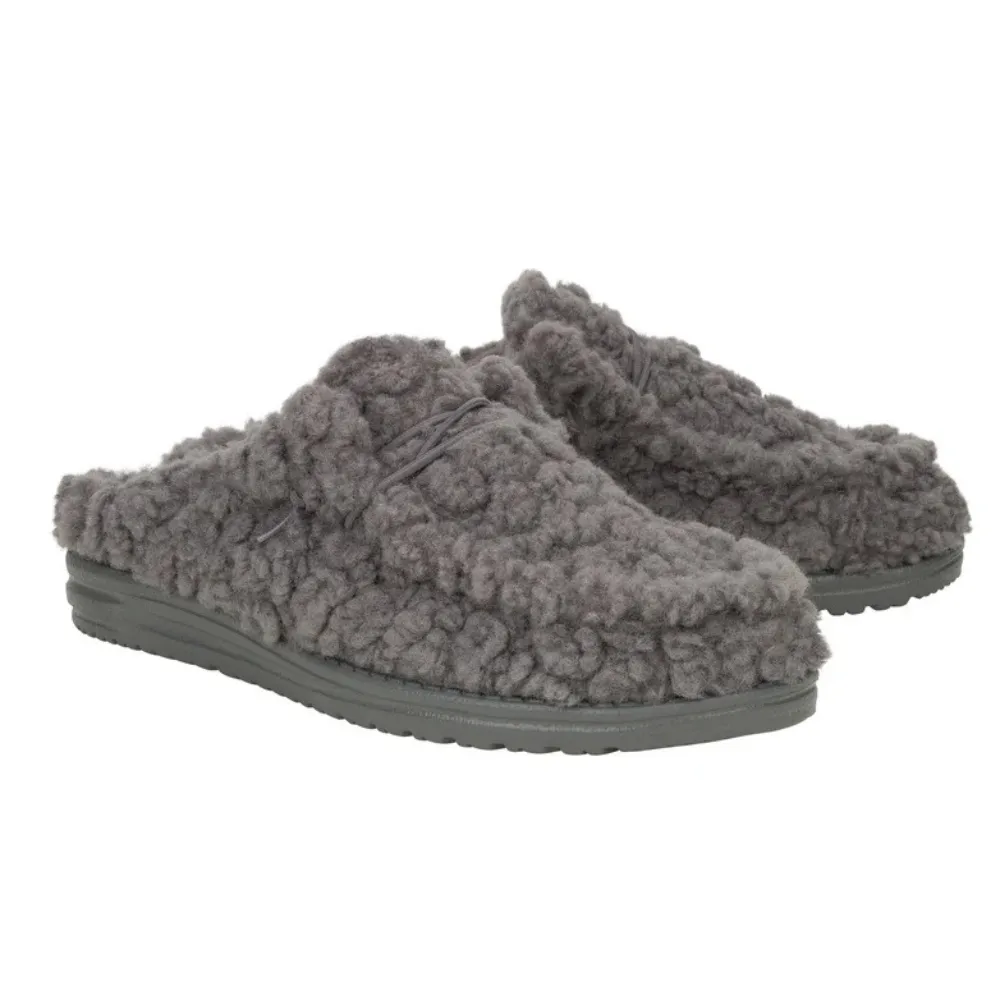 Plush Black Slip On Slippers