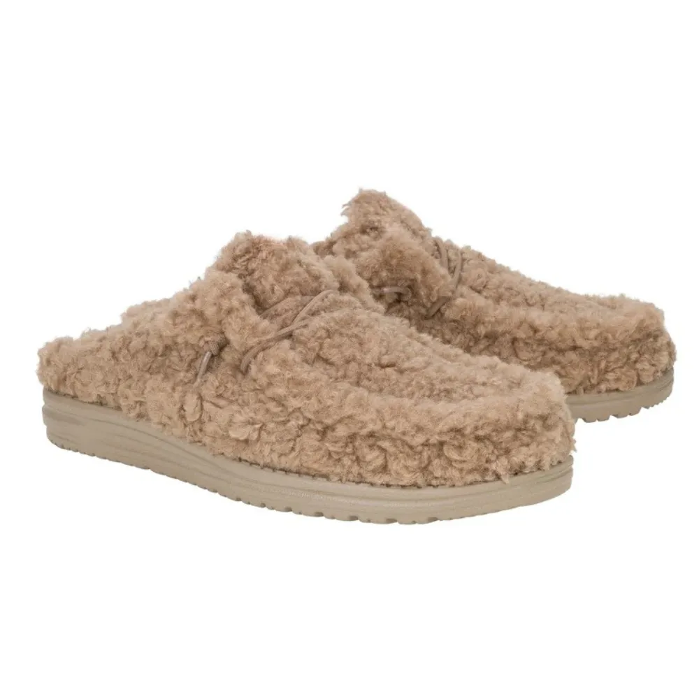 Plush Black Slip On Slippers