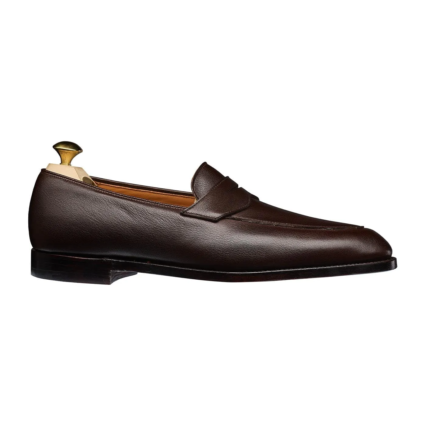 Nice Dark Brown Milled Calf Anatomical Contour Design Metal Edge