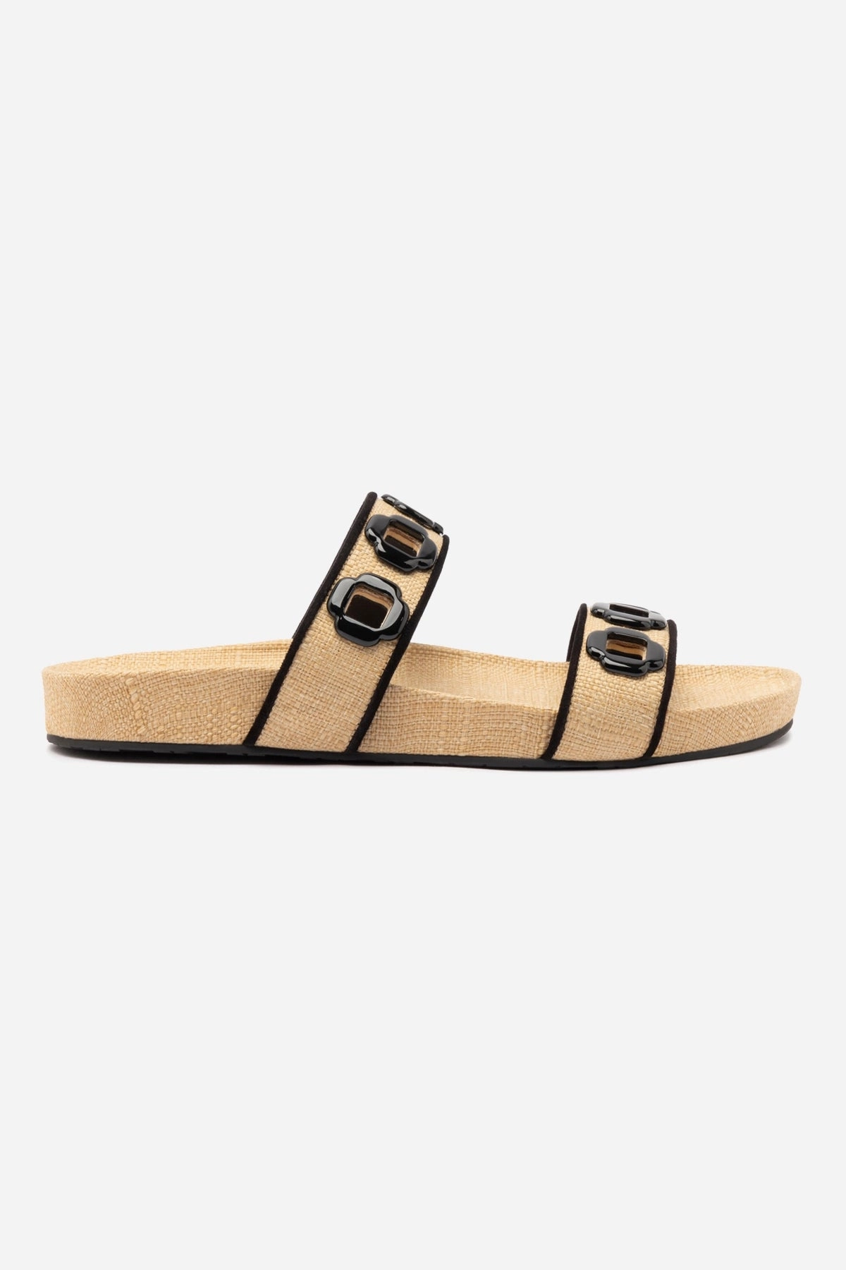Seamless Winery Mood Milan Slide In Beige Raffia and Black Trimming