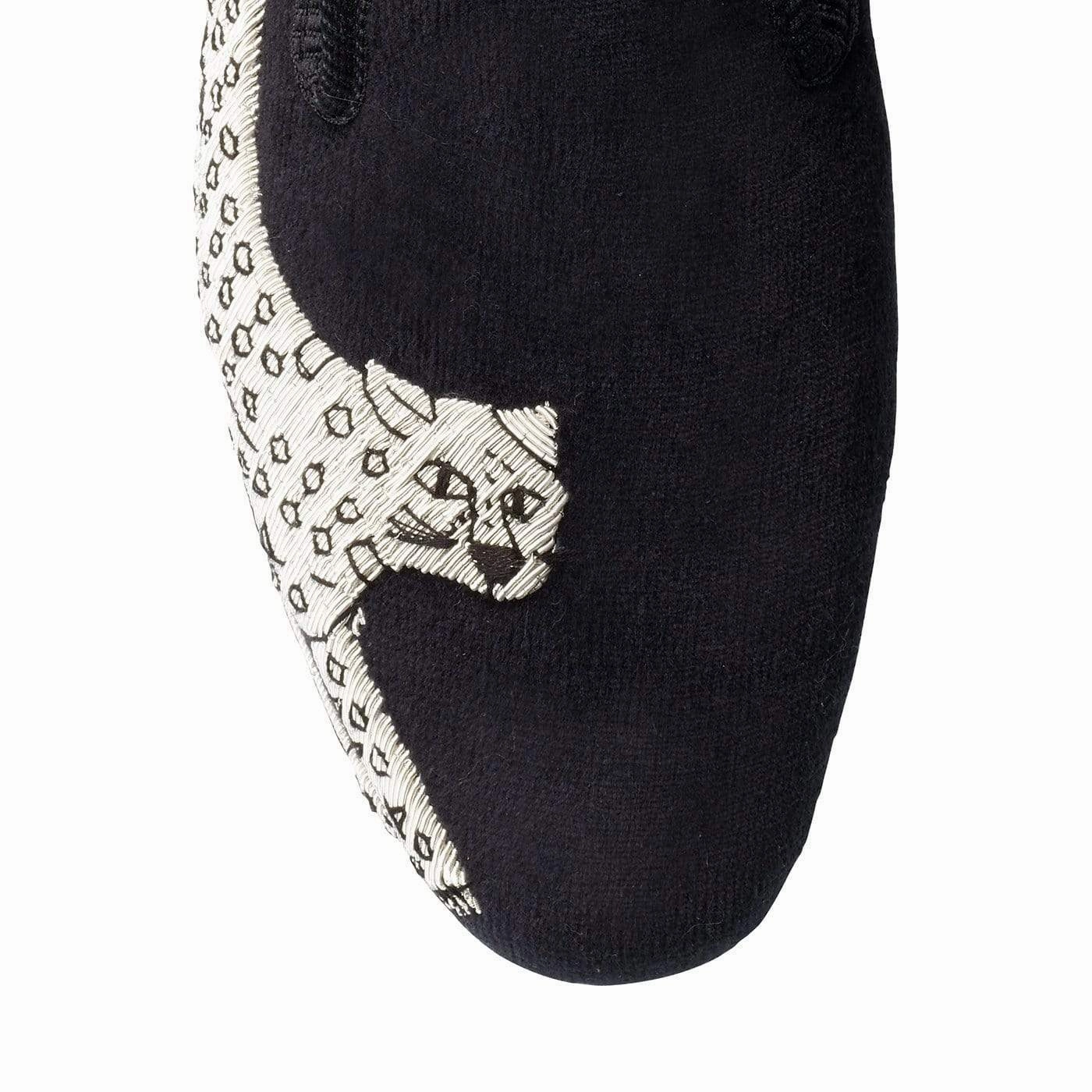Reflective details Anti   Blister Silver Leopard Black Velvet