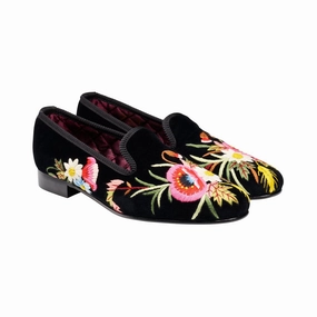 Poppies Black Velvet Slip Free Surface Anti   Static