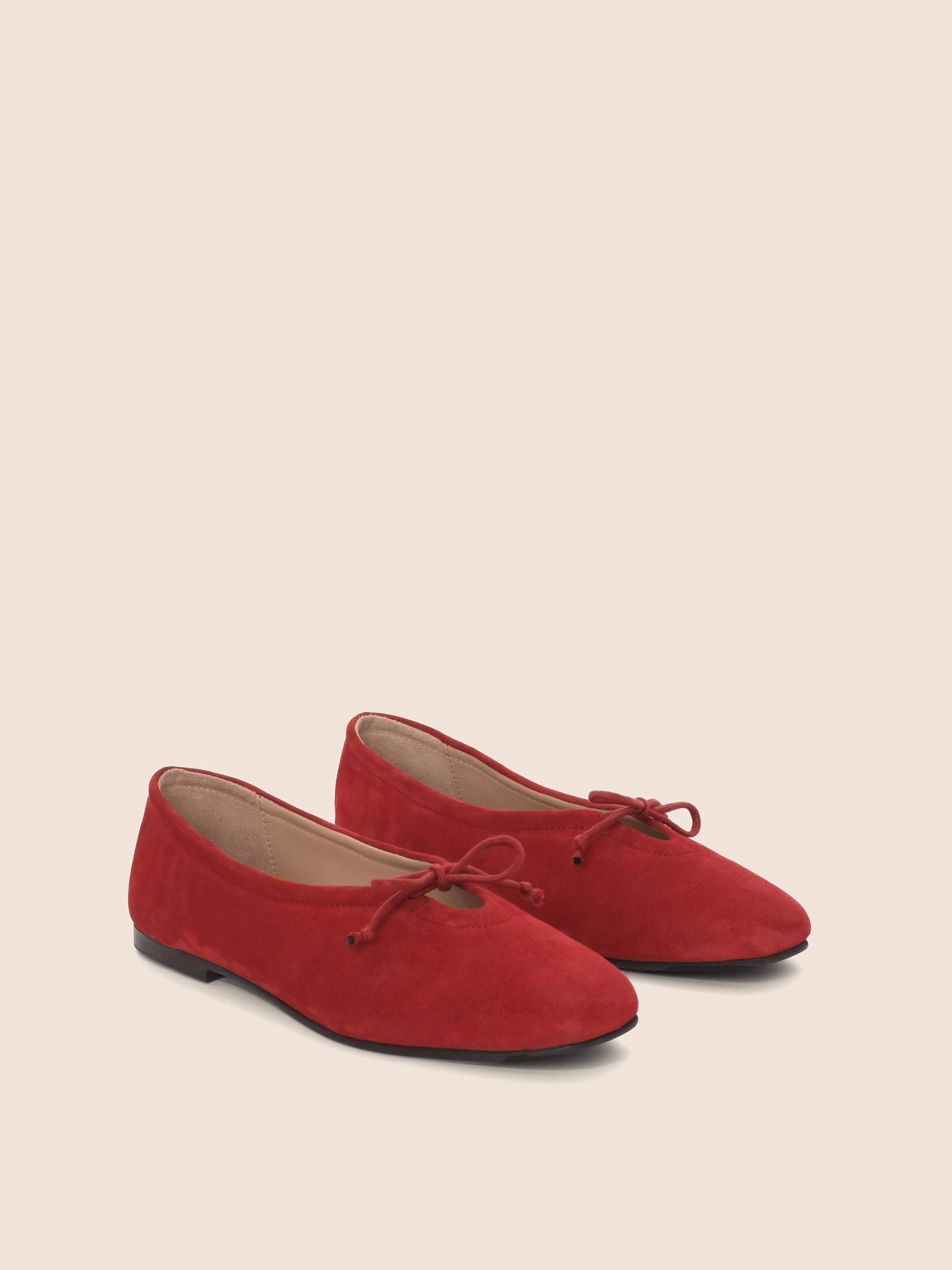 Fashionable Accessory Tide Mood Prato Cherry Suede Ballerina