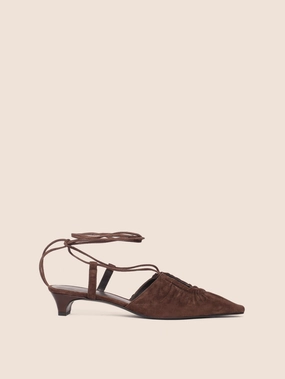 Everywhere Fit Stability Shank Rafael Brown Suede Pump