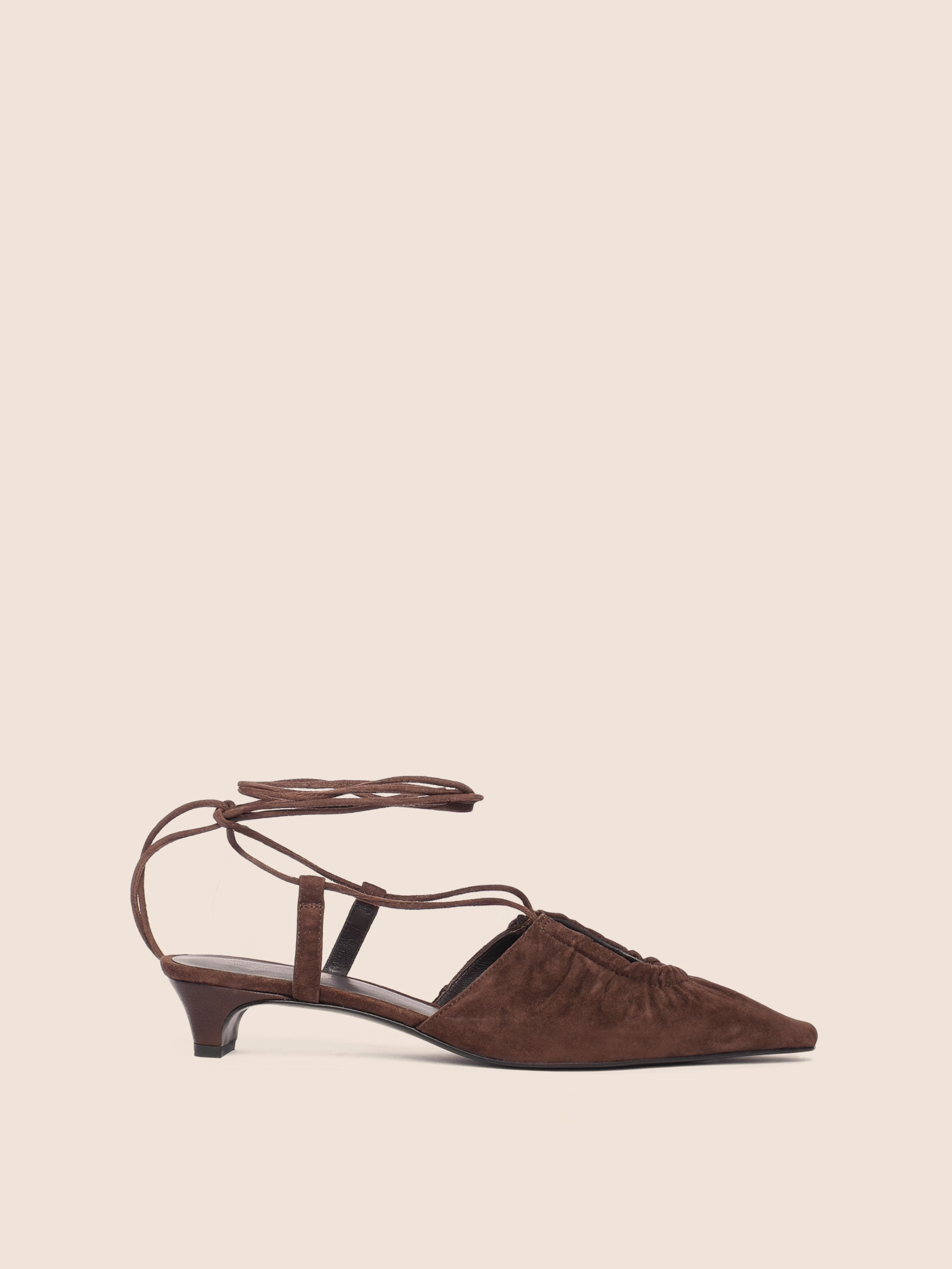Everywhere Fit Stability Shank Rafael Brown Suede Pump