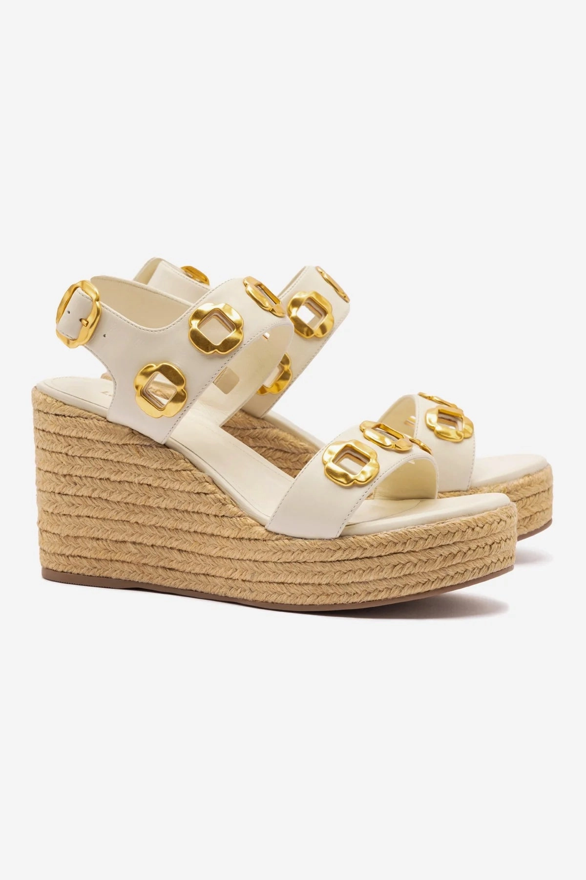 Quick drying material Milan Espadrille In Ivory Leather Comfortable Vacation Footwear All Day Comfort