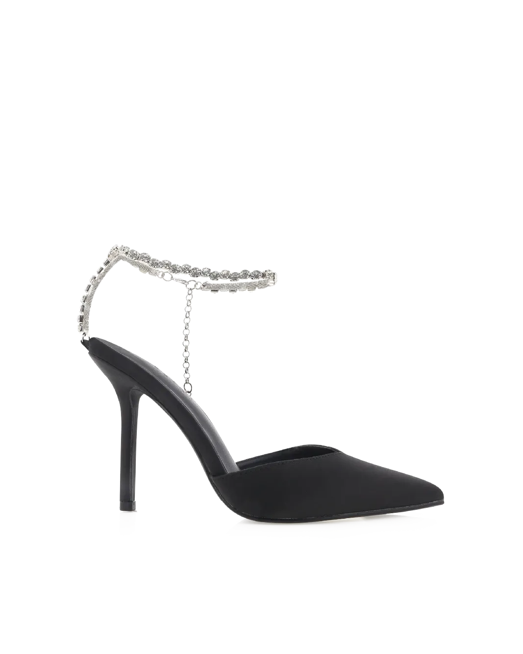 QUINLEE - BLACK SATIN Sleek Heels Formal Shoes