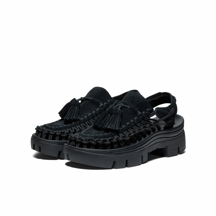 Reinforced Stitch Bonding All Gender UNEEK PLT Tassel Sneaker  |  Black/Black