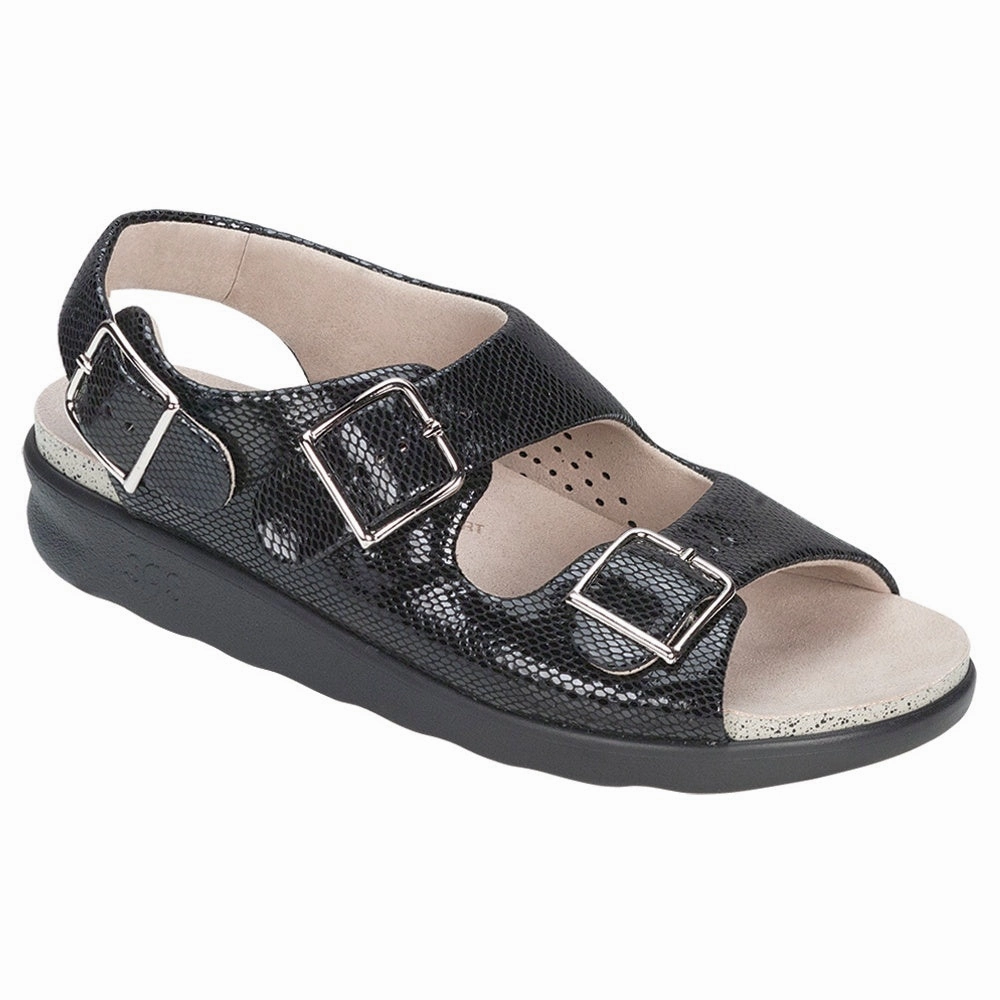 Open Toe Casual Shoes Rugged Traction Relaxed - Black Snake