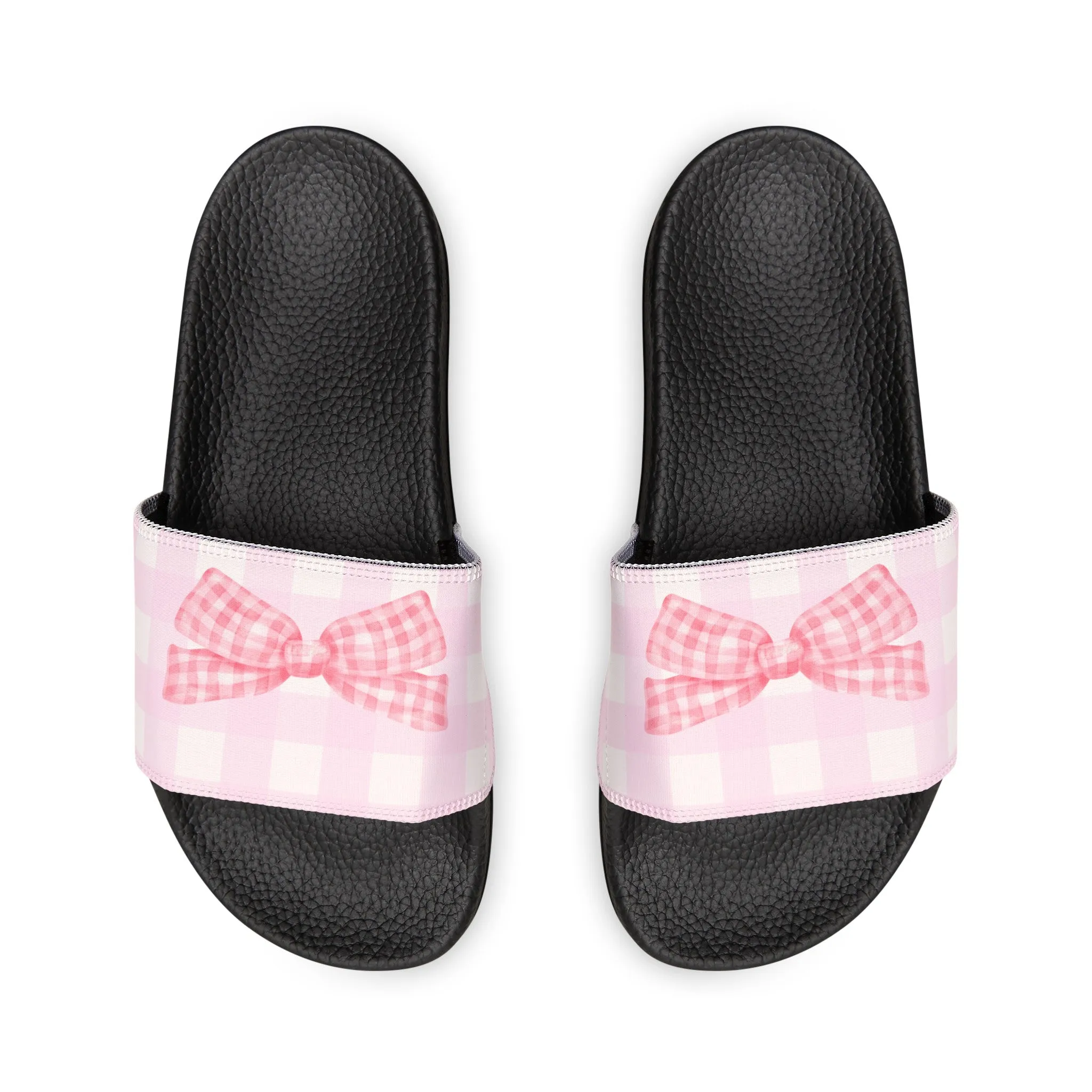 Ren Print Youth PU Slide Sandals for Summer Heat in Black