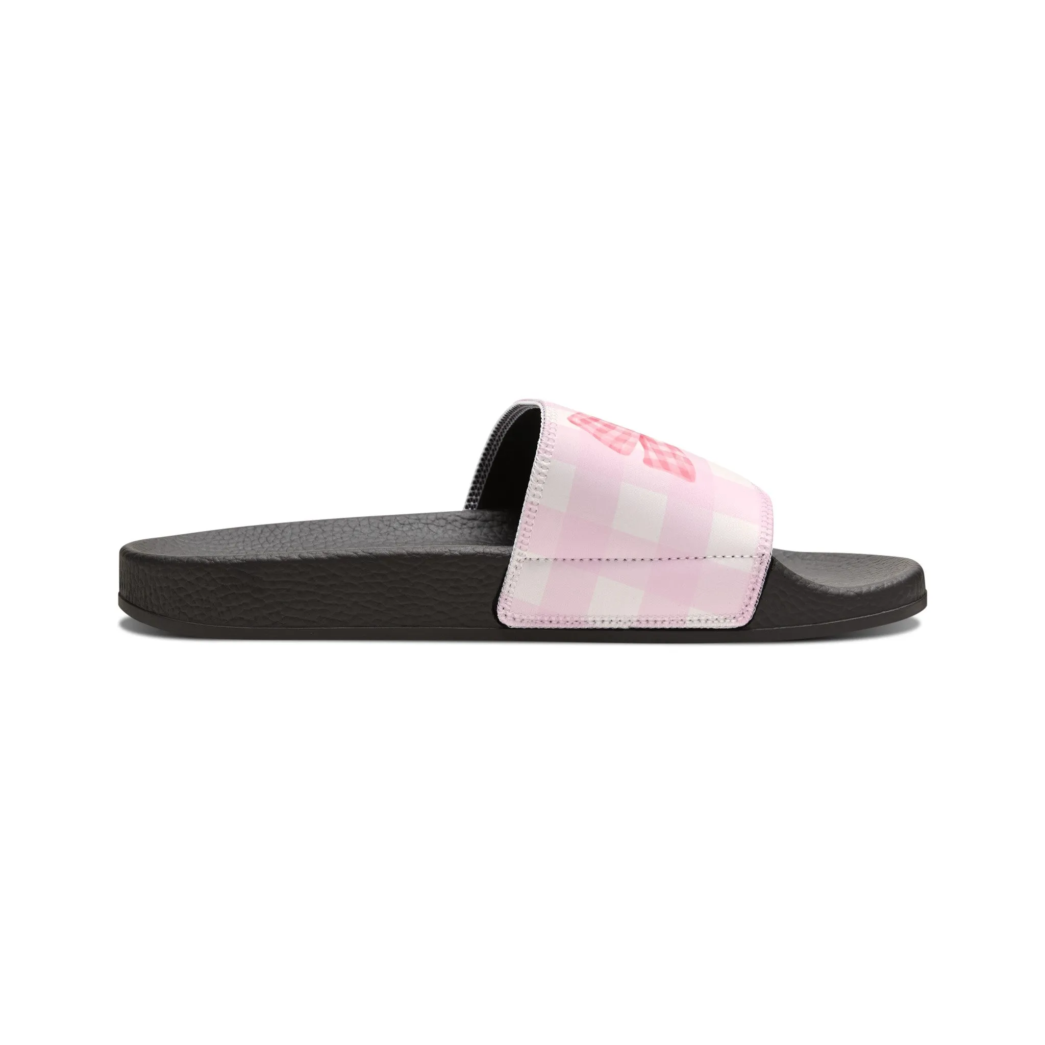 Ren Print Youth PU Slide Sandals for Summer Heat in Black