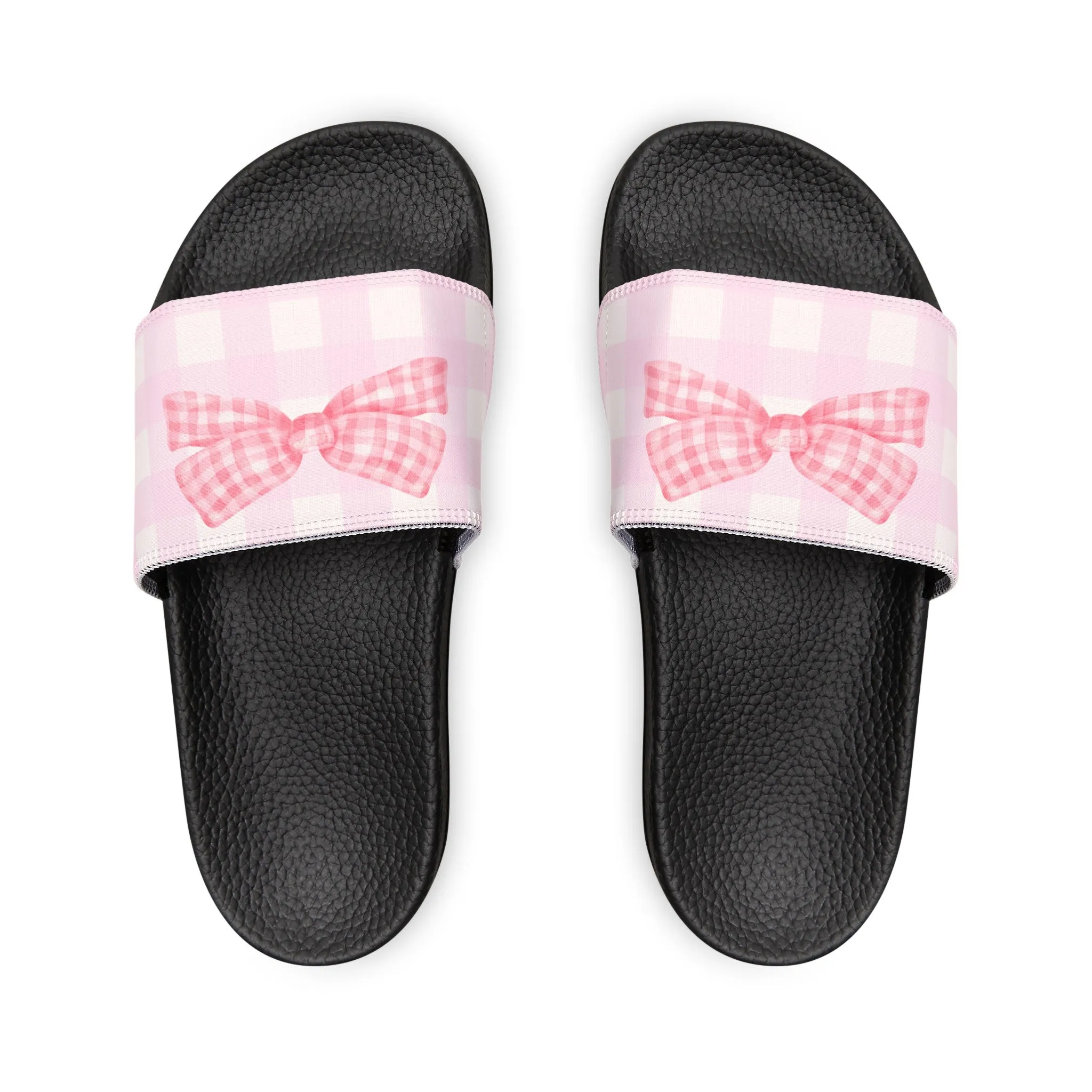 Ren Print Youth PU Slide Sandals for Summer Heat in Black