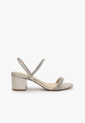 Whiteley Block Metallic Leather Sandal Virtual Step Eco Friendly Construction