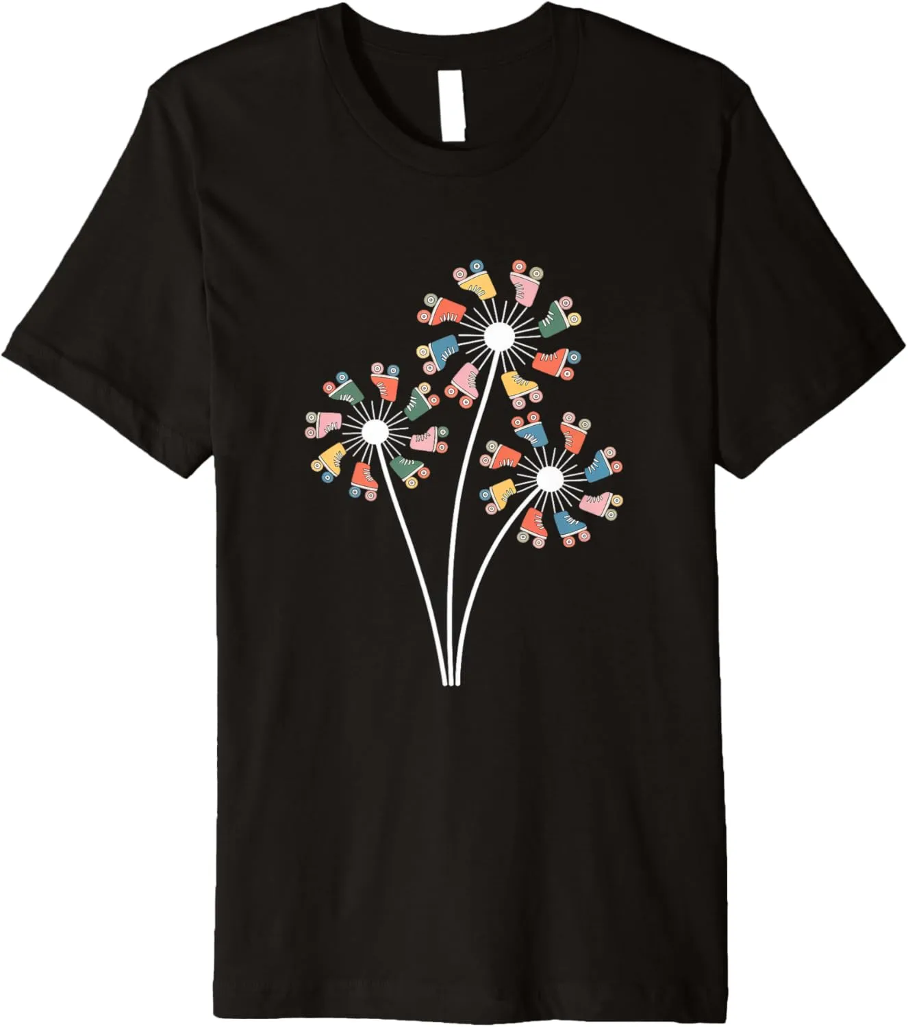Retro Dandelion Roller Skate Shoes Skater Roller Skating Premium T-Shirt