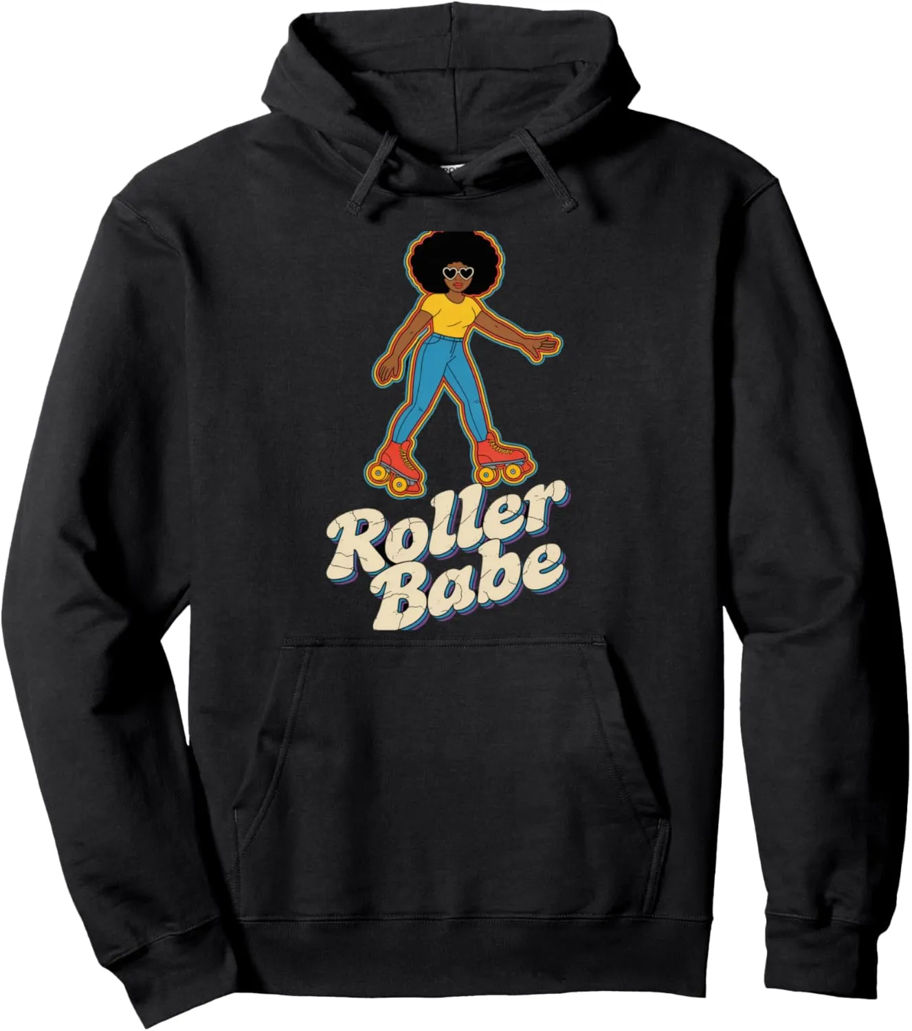 Roller Babe Skater Shoes Retro Roller Skating Pullover Hoodie