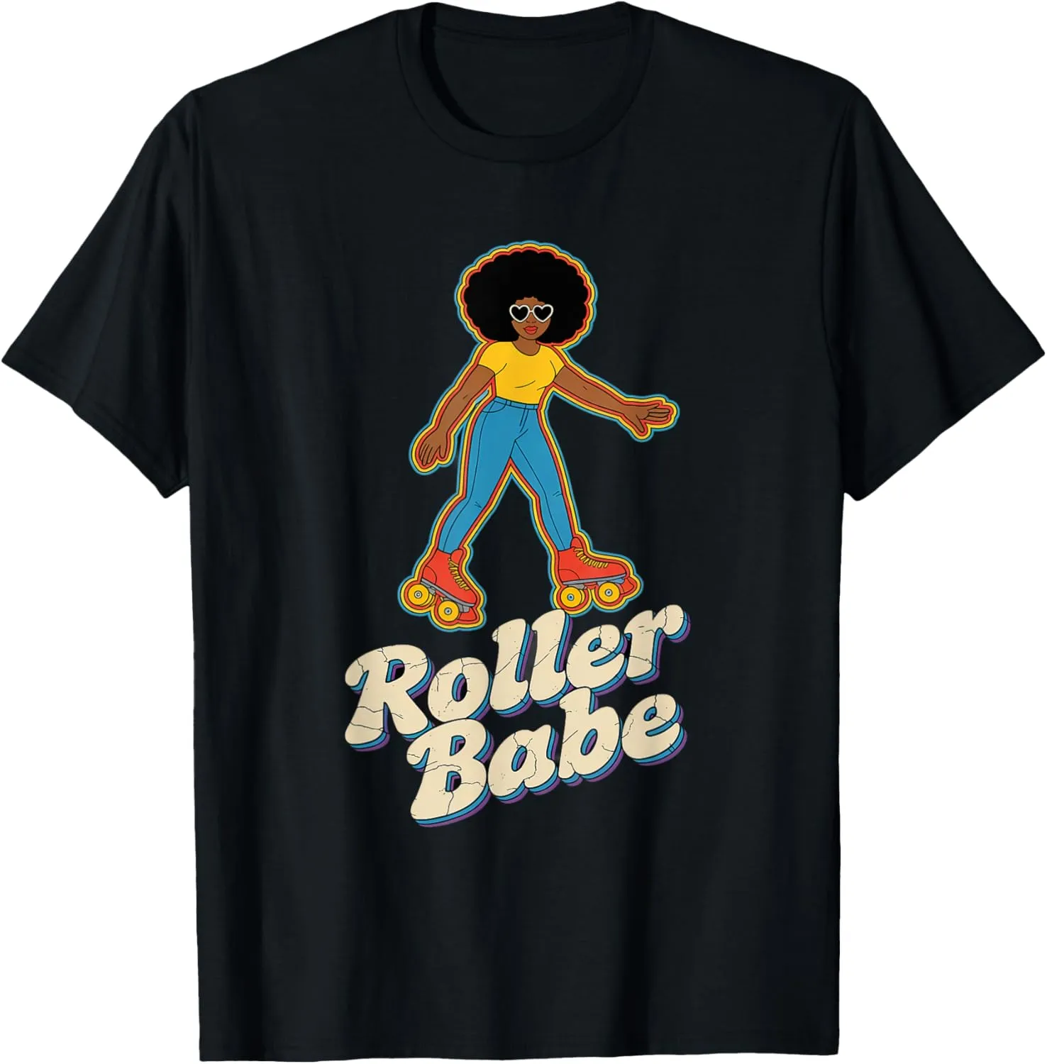 Roller Babe Skater Shoes Retro Roller Skating T-Shirt