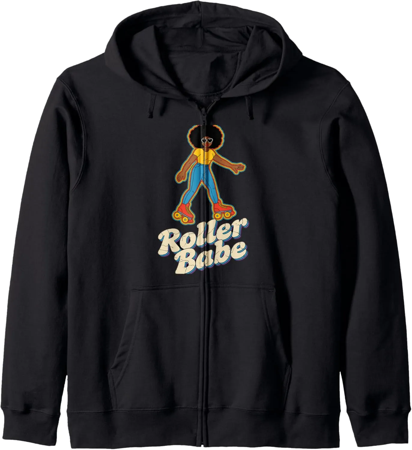 Roller Babe Skater Shoes Retro Roller Skating Zip Hoodie