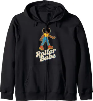 Roller Babe Skater Shoes Retro Roller Skating Zip Hoodie