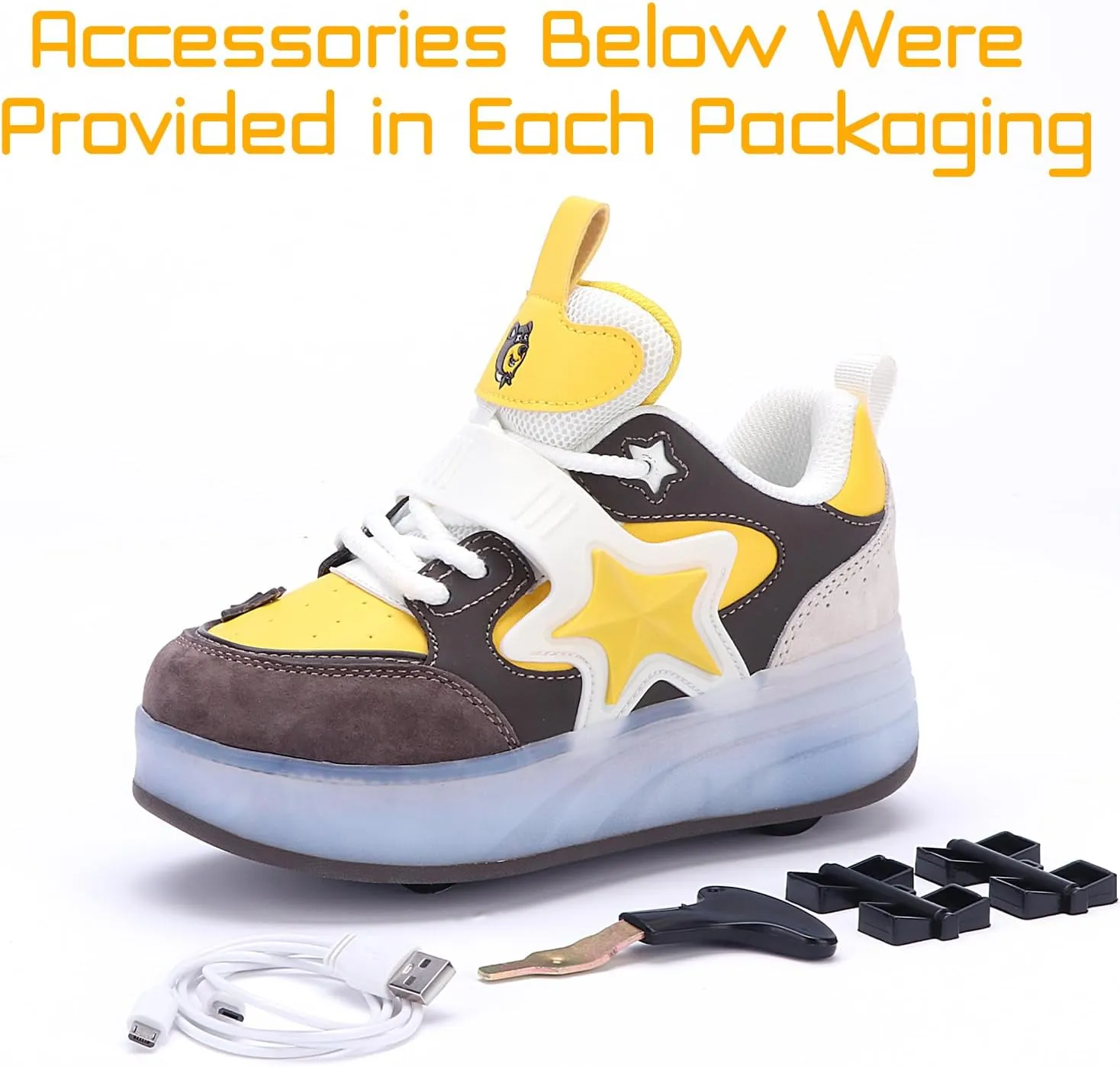 Roller Shoes with 16 LED Combinations for Girls Boys Roller Sneakers with 4-Wheels USB Rechargeable for Christmas Birthday Children Party Show Gift