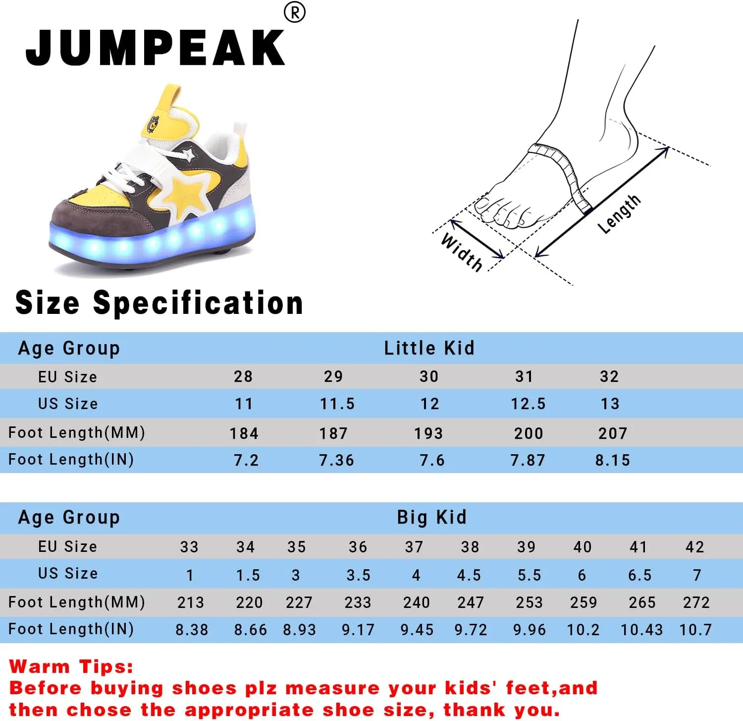 Roller Shoes with 16 LED Combinations for Girls Boys Roller Sneakers with 4-Wheels USB Rechargeable for Christmas Birthday Children Party Show Gift