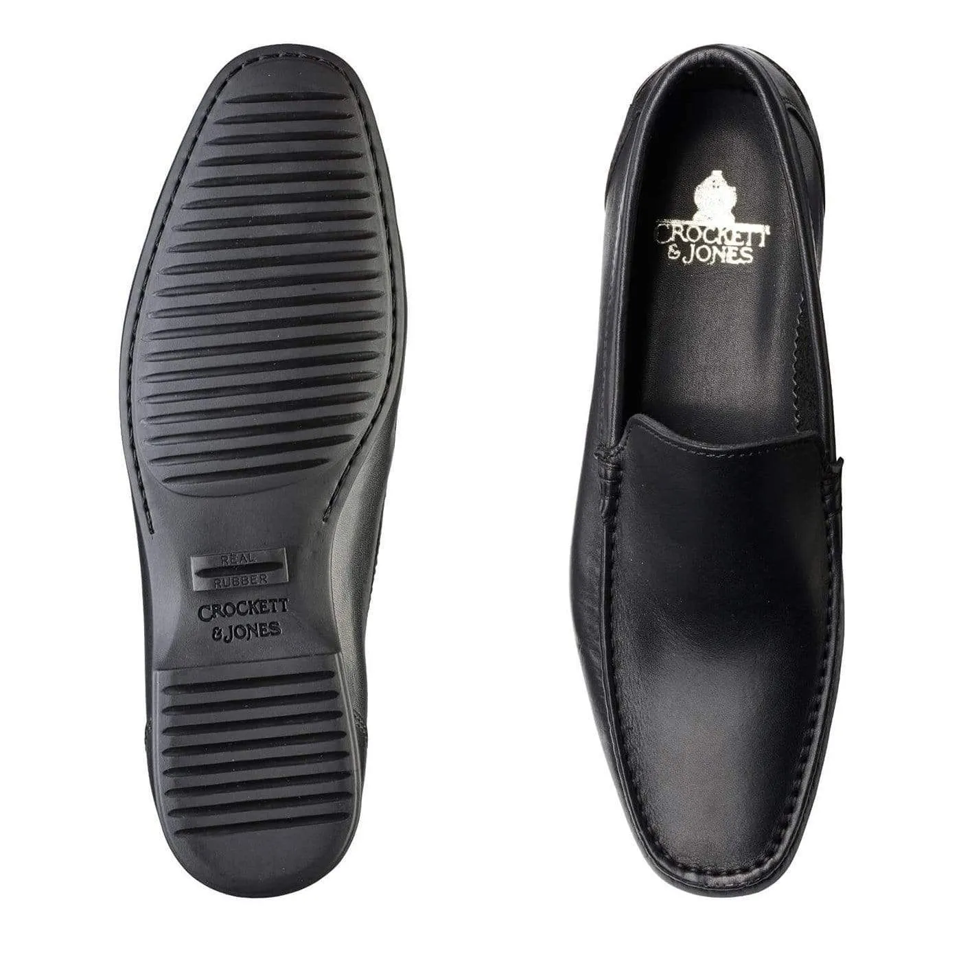 Roma Black Calf Rubber Sole Ocean Edge