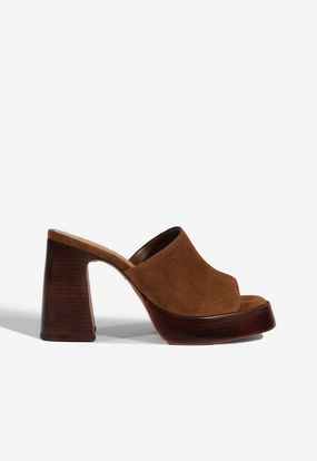 High Lift Ankle Strap Rowan Suede Sandal