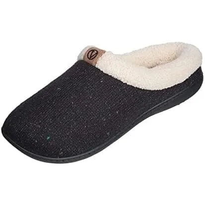 Roxoni Women's Sweater Knit Fleece Lined Clog Slippers Warm House Shoe