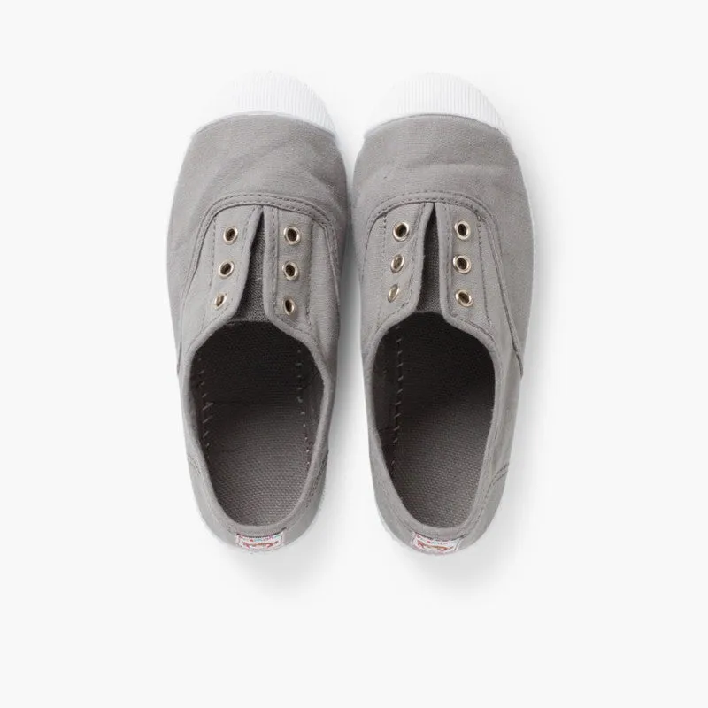 RUBBER TOE CAP CANVAS TRAINERS WITHOUT LACES