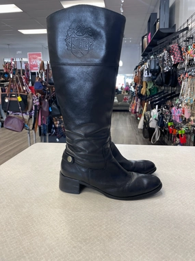 Boots Knee Heels By Etienne Aigner In Black, Size: 9.5 Cushioned Step All Day Wear