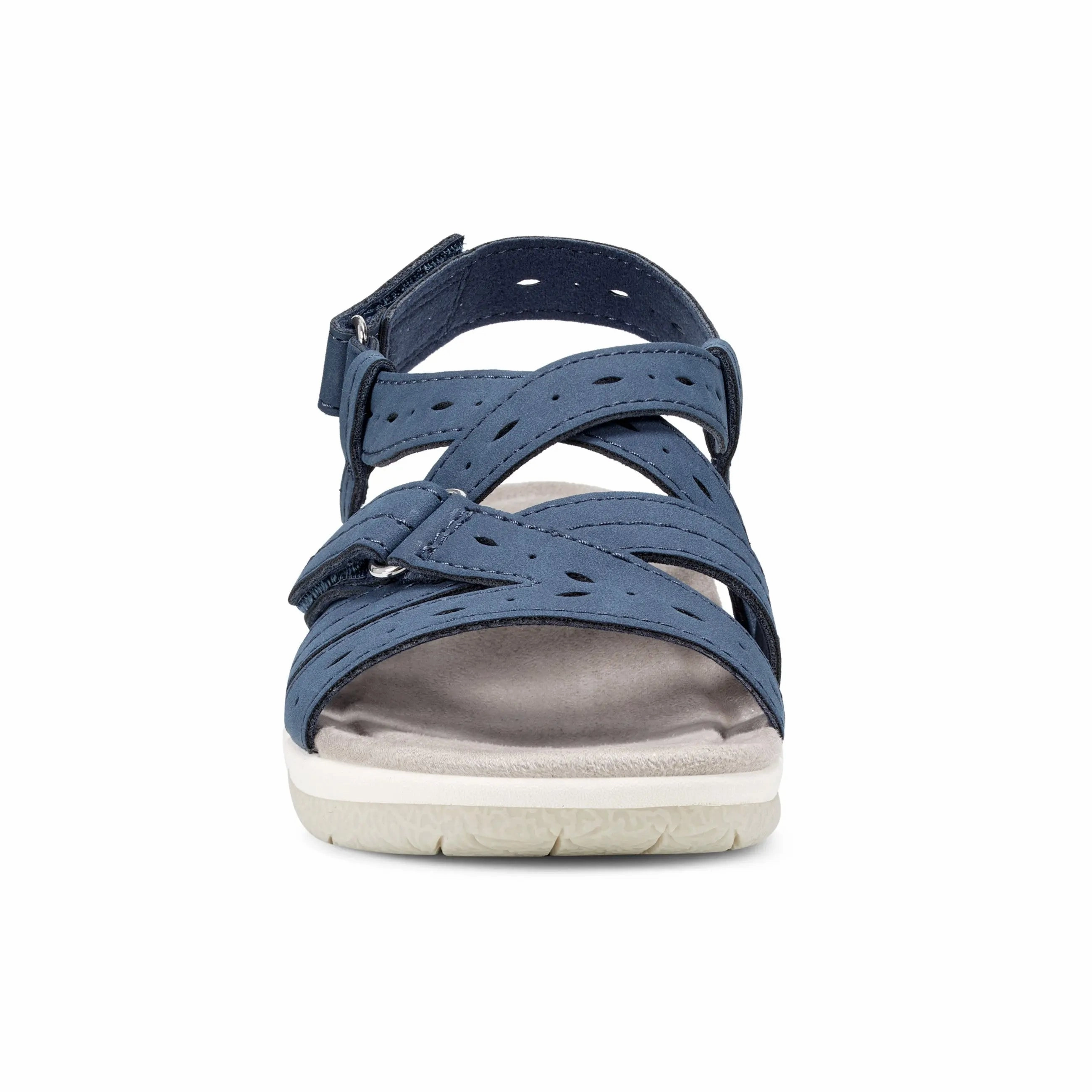 Samsin Round Toe Strappy Casual Flat Sandals Seamless construction Toe Protection