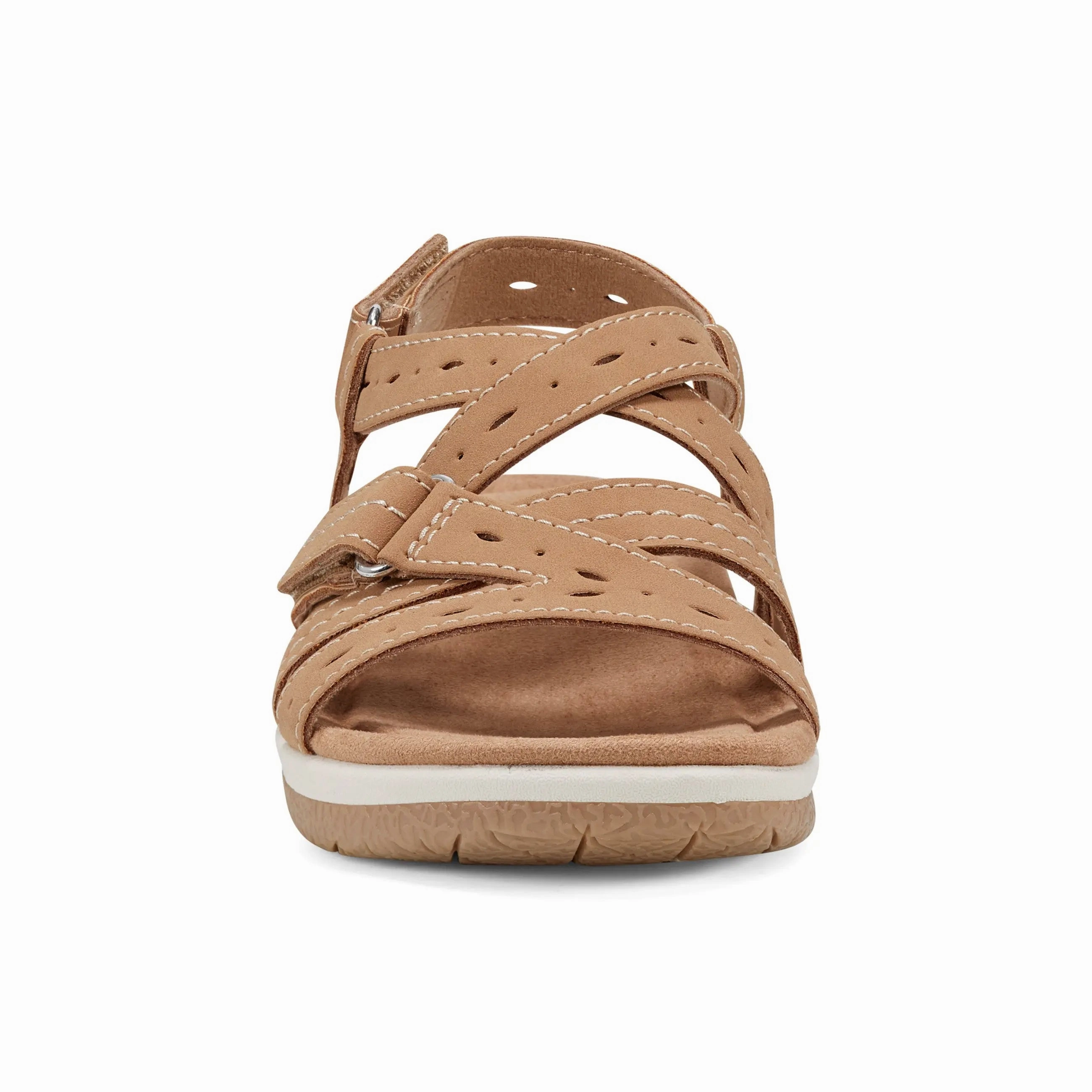 Samsin Round Toe Strappy Casual Flat Sandals Airflow channels