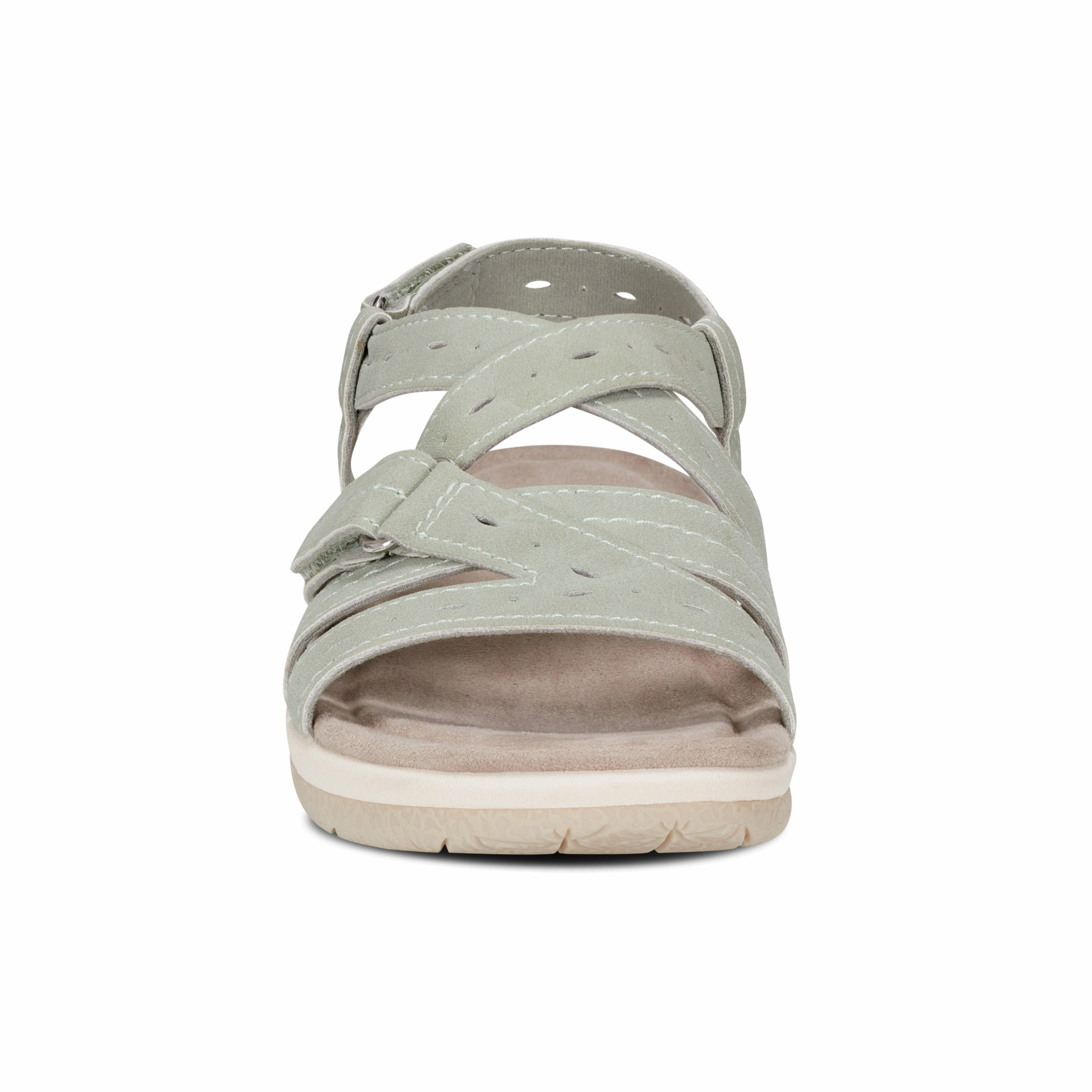Adjustable Backstrap Closure Samsin Round Toe Strappy Casual Flat Sandals