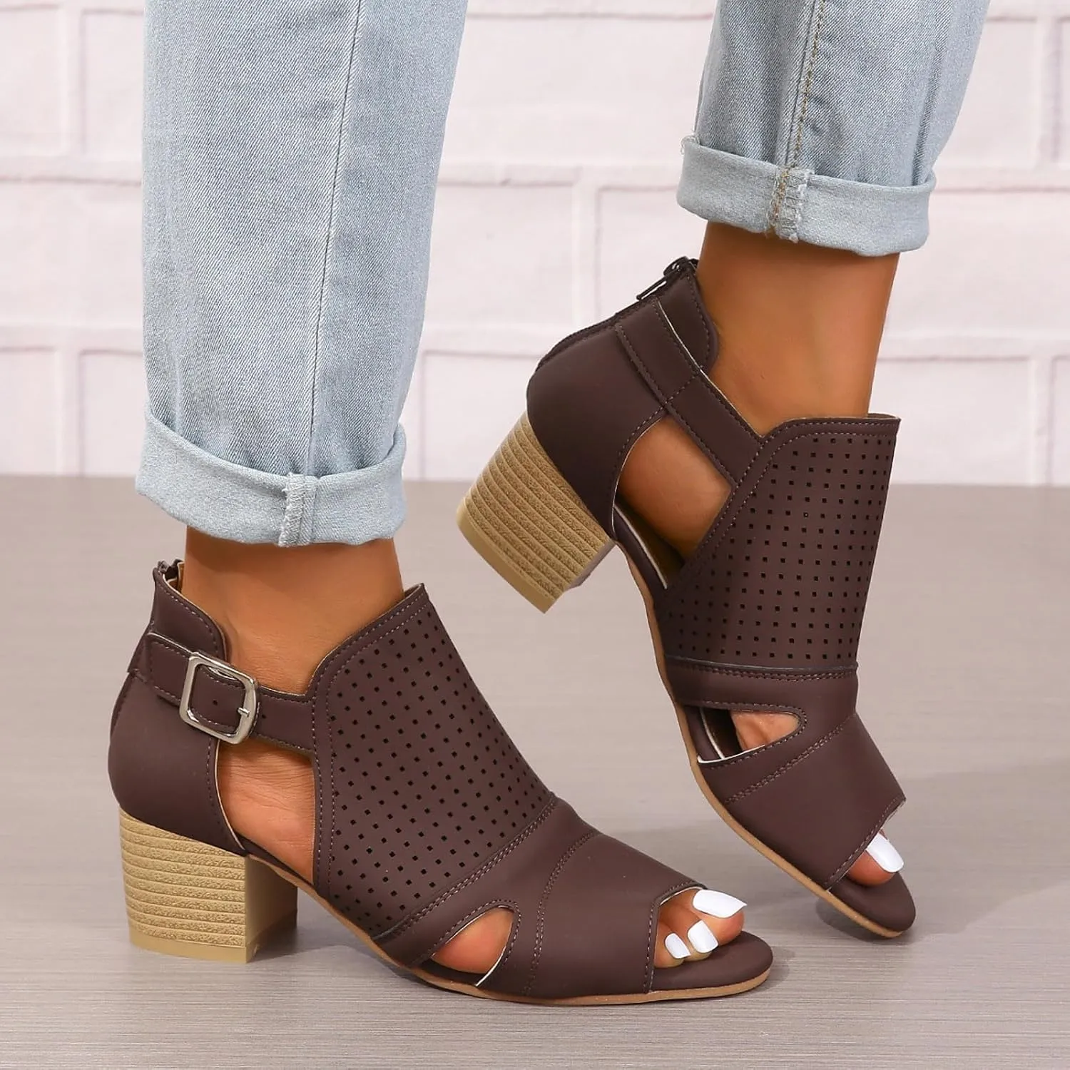 Sandal Heels Women's Open Toe Heeled Sandals Women's Dress Shoes Ankle Strap High Heel Sandals for Women
