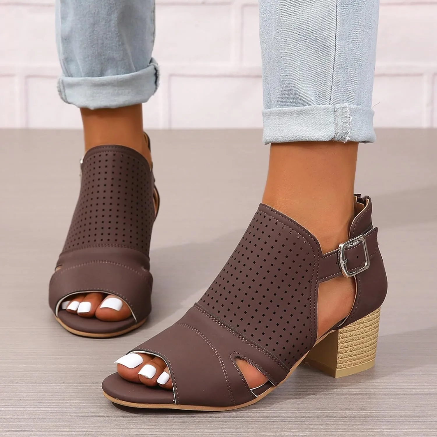 Sandal Heels Women's Open Toe Heeled Sandals Women's Dress Shoes Ankle Strap High Heel Sandals for Women
