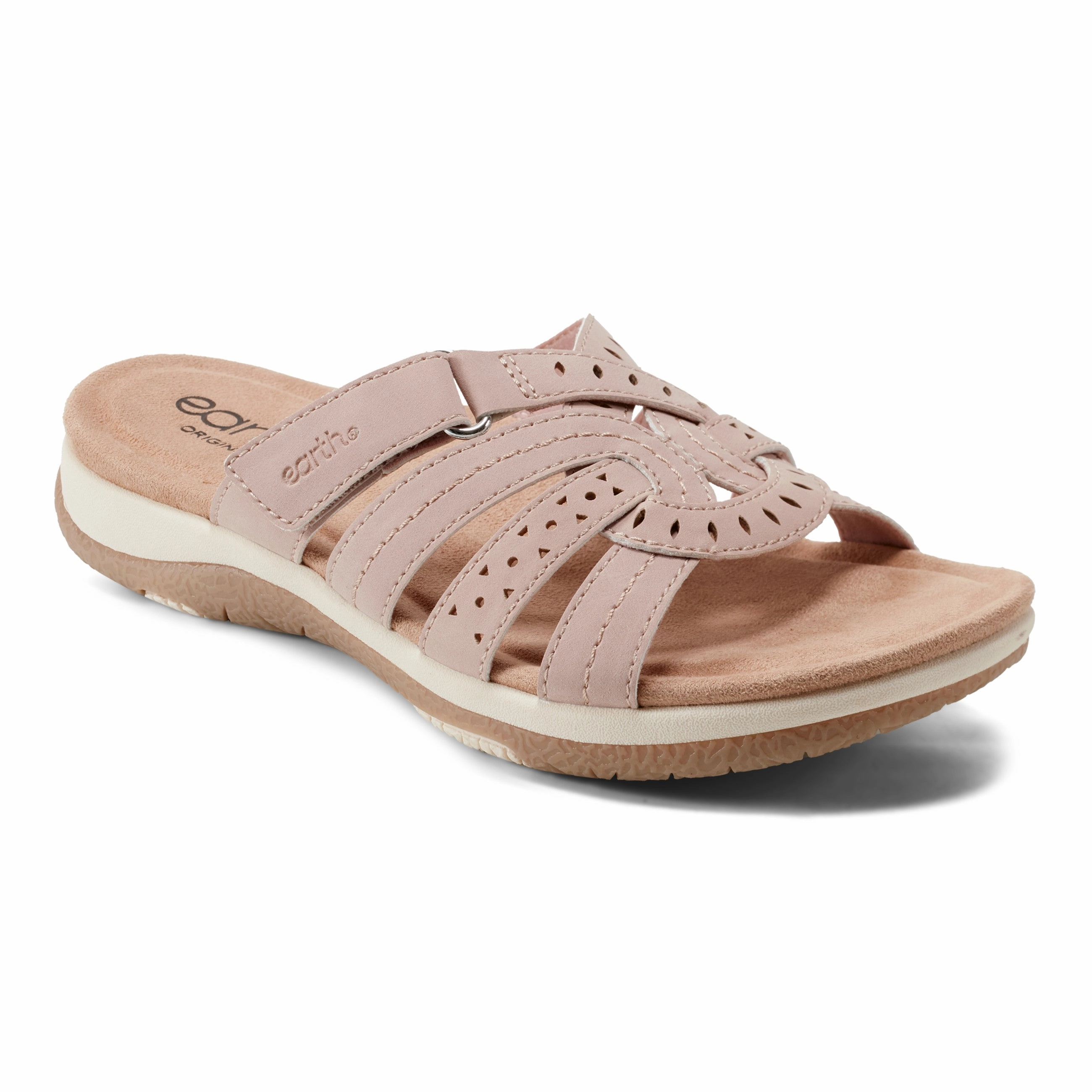 Sassoni Strappy Casual Slip-On Flat Sandals Supportive Travel Shoes. Foot-Friendly Design