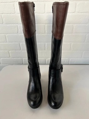 Boots Knee Flats By Unisa In Black & Brown, Size: 6 Rough Walk