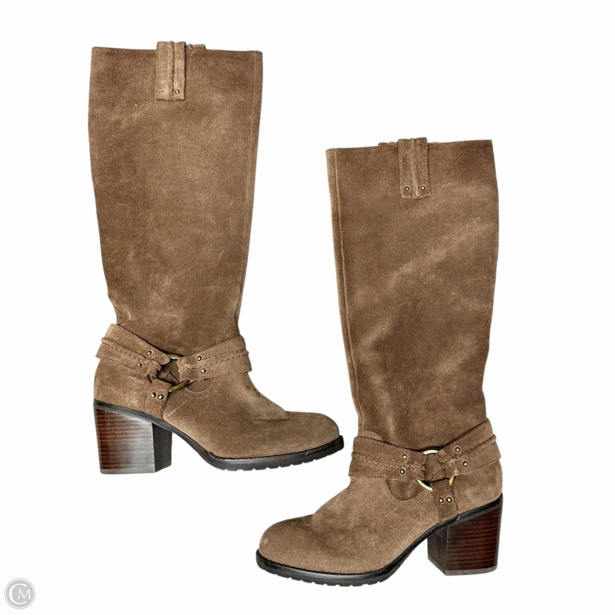 Lined interior Reliable Footwear Boots Knee Heels By Jessica Simpson In Bronze, Size: 7.5