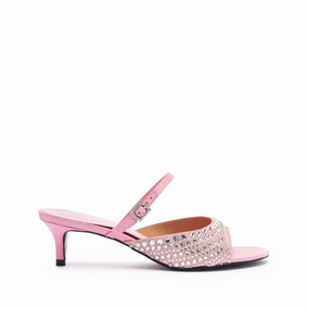 Louise Low Satin Sandal Gloss Finish Hygiene Coating