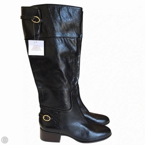 Boots Knee Flats By Franco Sarto In Black, Size: 7.5 Comfortable Arch Support Minimalist Style
