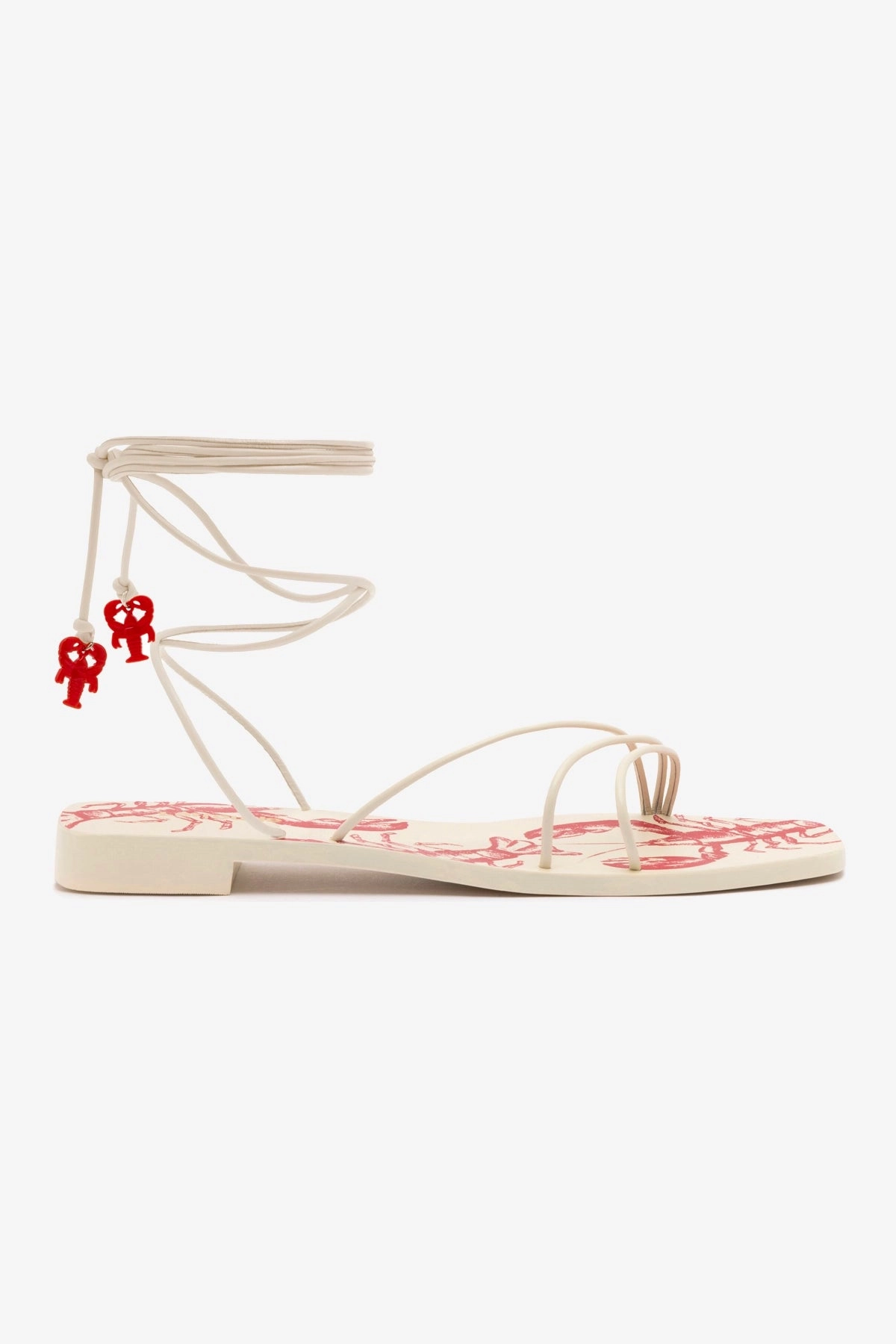 Everyday Use Nadia Flat Sandal In Ivory Leather