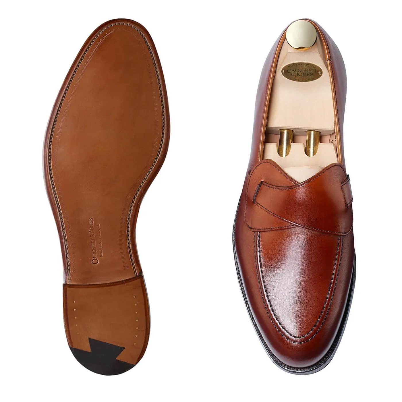 Selby Chestnut Burnished Calf Buckle Fit Contoured Arch Bridge