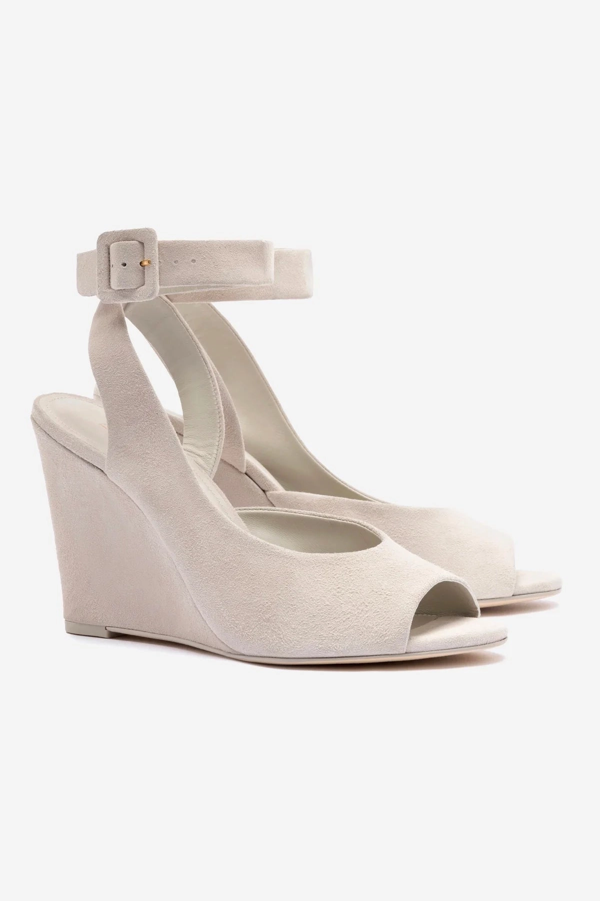 Body Align Low Profile Sexy Shoe Designs Deena By Larroud?? Wedge Sandal In Mushroom Grey Suede