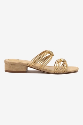 Smile Glow Trade Day Shelly Flat Mule In Beige Raffia