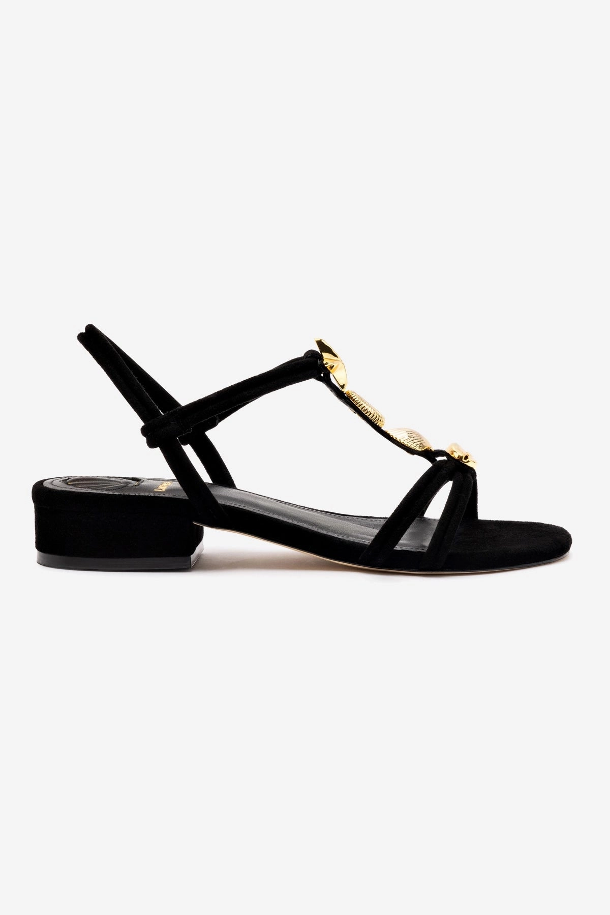 Stylish Padding Shelly Flat Sandal In Black Suede