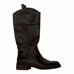 Casual Footwear Feather Light Weather Resistant User BOOTS KNEE FLATS by CROWN VINTAGE In BROWN, Size: 9