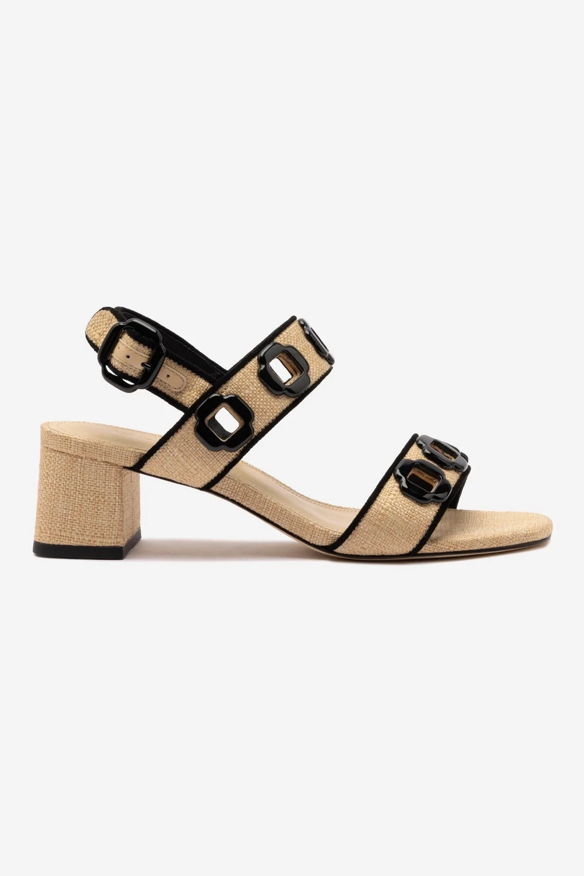 quick dry Sandal Repairs Shock absorption Milan Sandal In Beige Raffia and Black Trimming