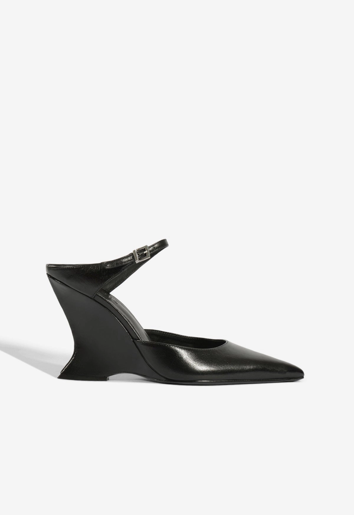 Gold Shine Siena Buckle Mule Leather Pump